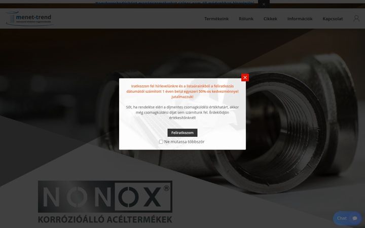 Screenshot of fittingek.hu