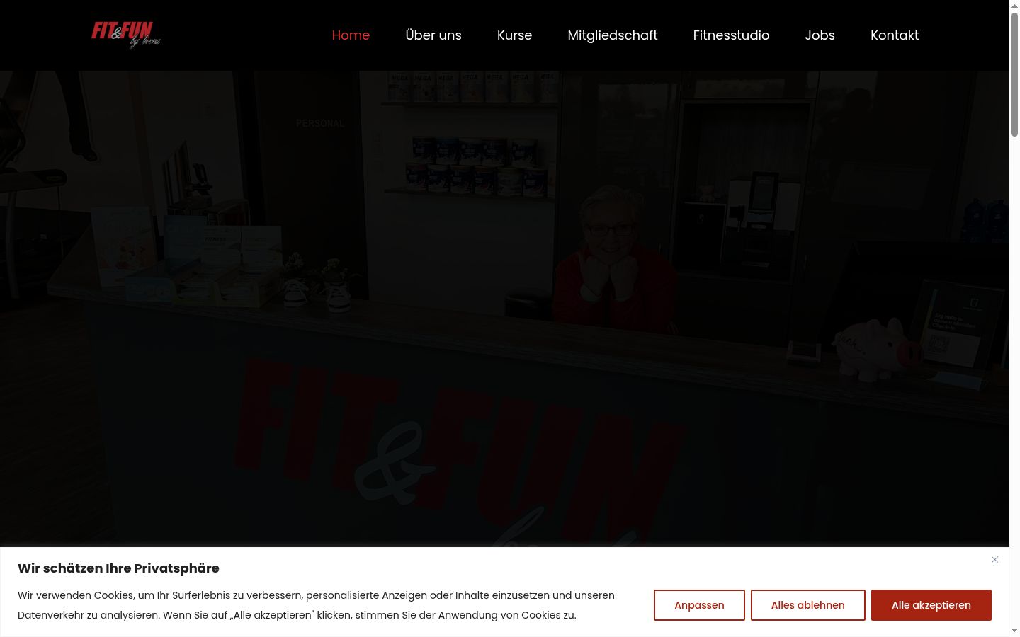Screenshot of the consent banner shown before any interaction