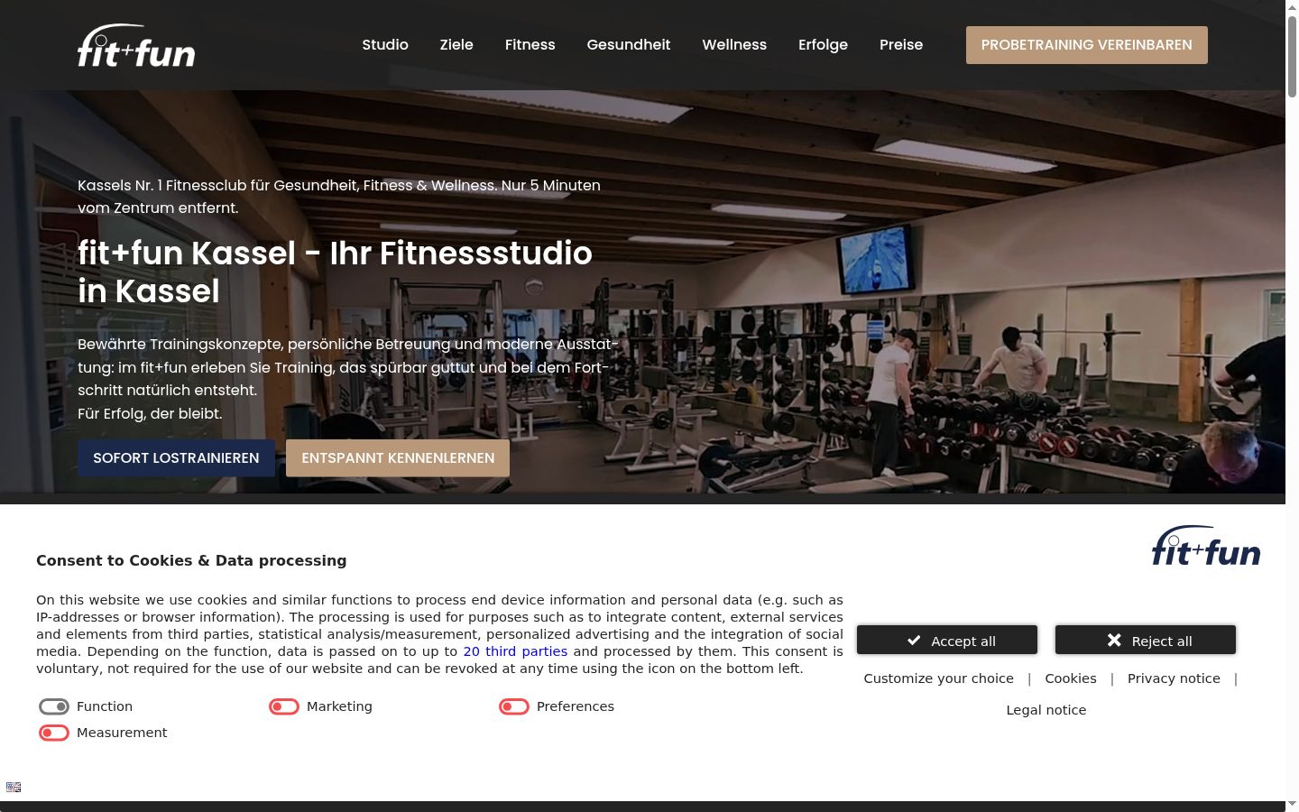 Screenshot tal-banner tal-kunsens muri qabel kwalunkwe interazzjoni