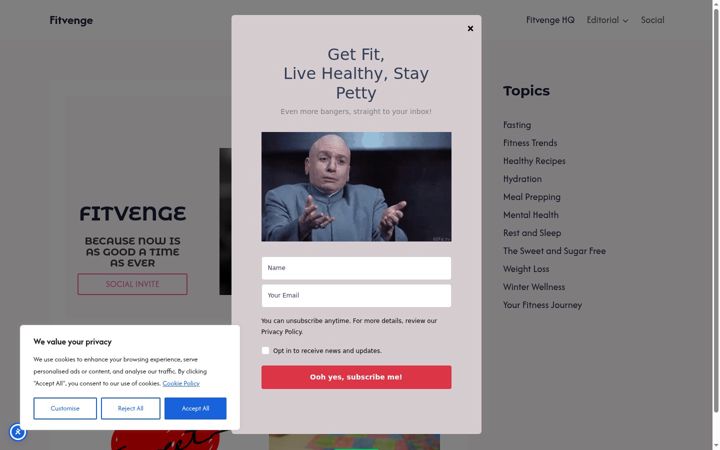 Screenshot of fitvenge.com
