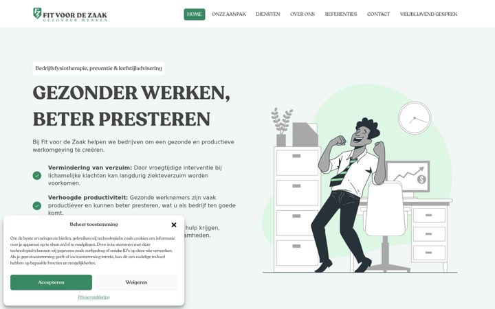 Screenshot of fitvoordezaak.nl