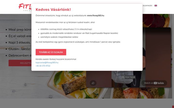 Screenshot of fitwaydebrecen.hu