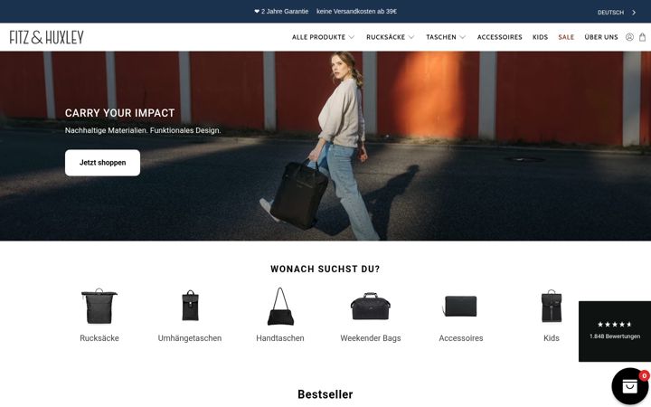 Screenshot of fitzandhuxley.com