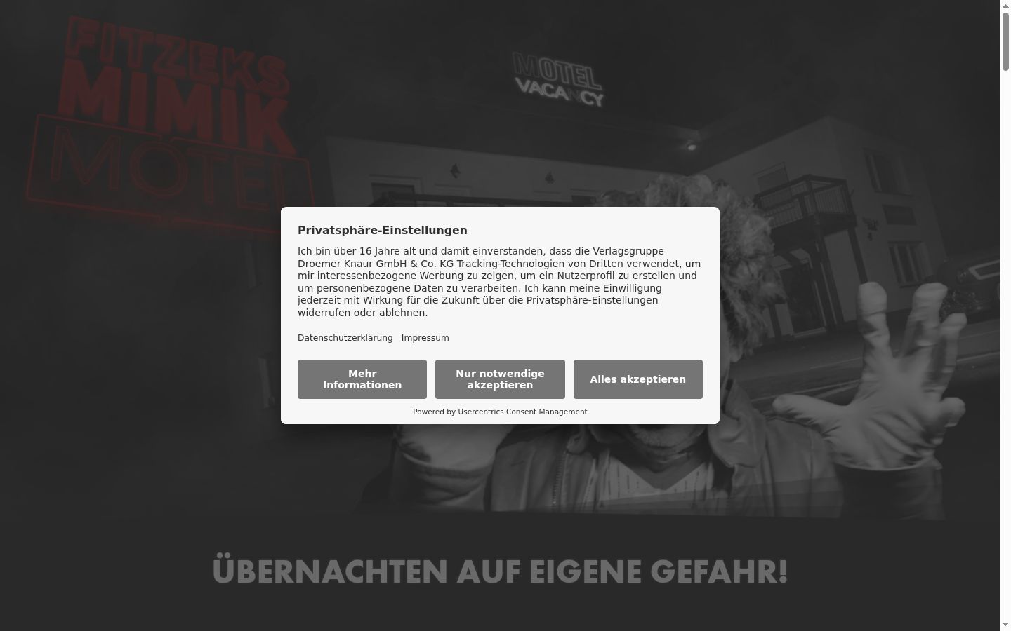 Screenshot tal-banner tal-kunsens muri qabel kwalunkwe interazzjoni