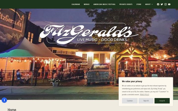 Screenshot of fitzgeraldsnightclub.com