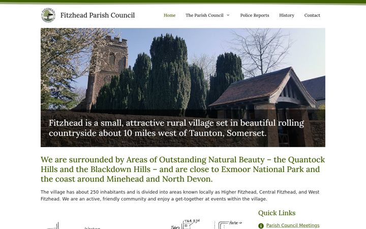 Screenshot of fitzheadparishcouncil.gov.uk