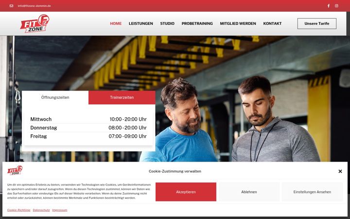 Screenshot of fitzone-demmin.de