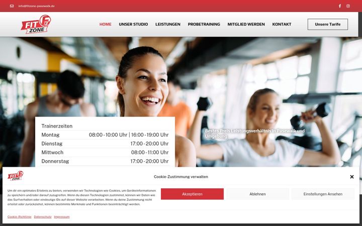 Screenshot ta' fitzone-pasewalk.de