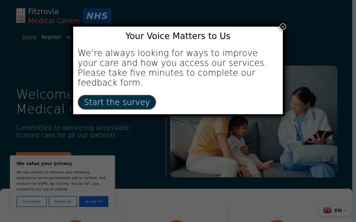Screenshot ta' fitzroviamedicalcentre.co.uk