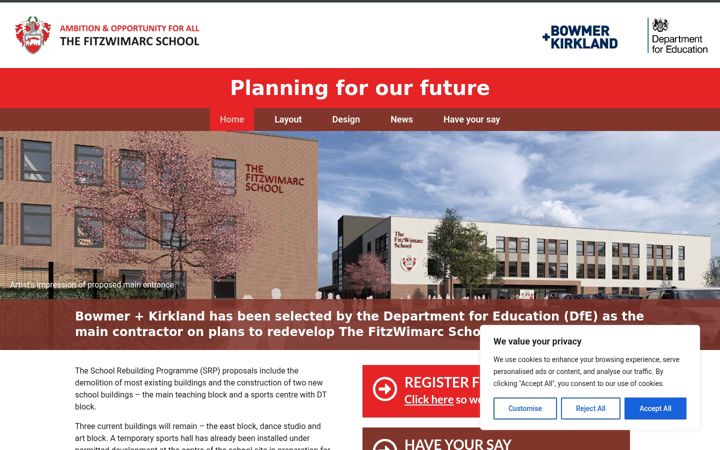 Screenshot of fitzwimarcplans.co.uk