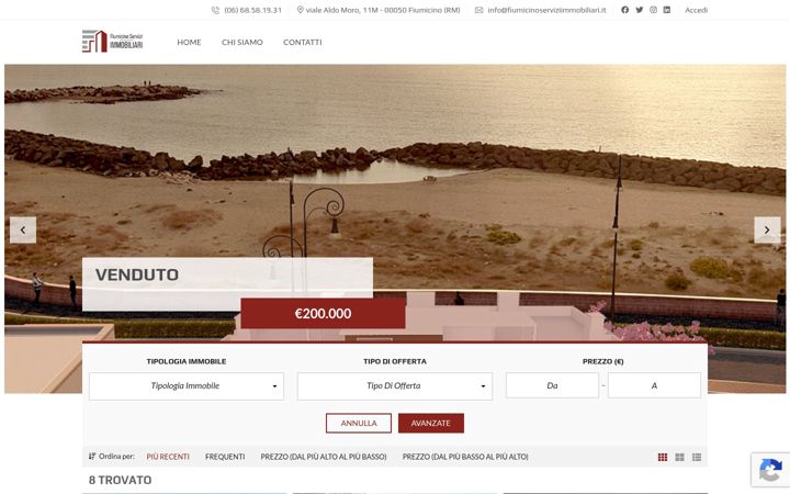 Screenshot of fiumicinoserviziimmobiliari.it