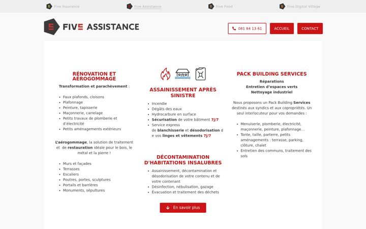 Screenshot van five-assistance.be