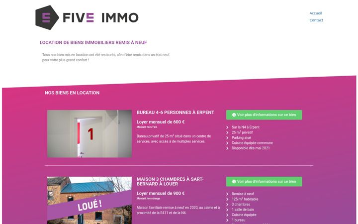 Screenshot of five-immo.be