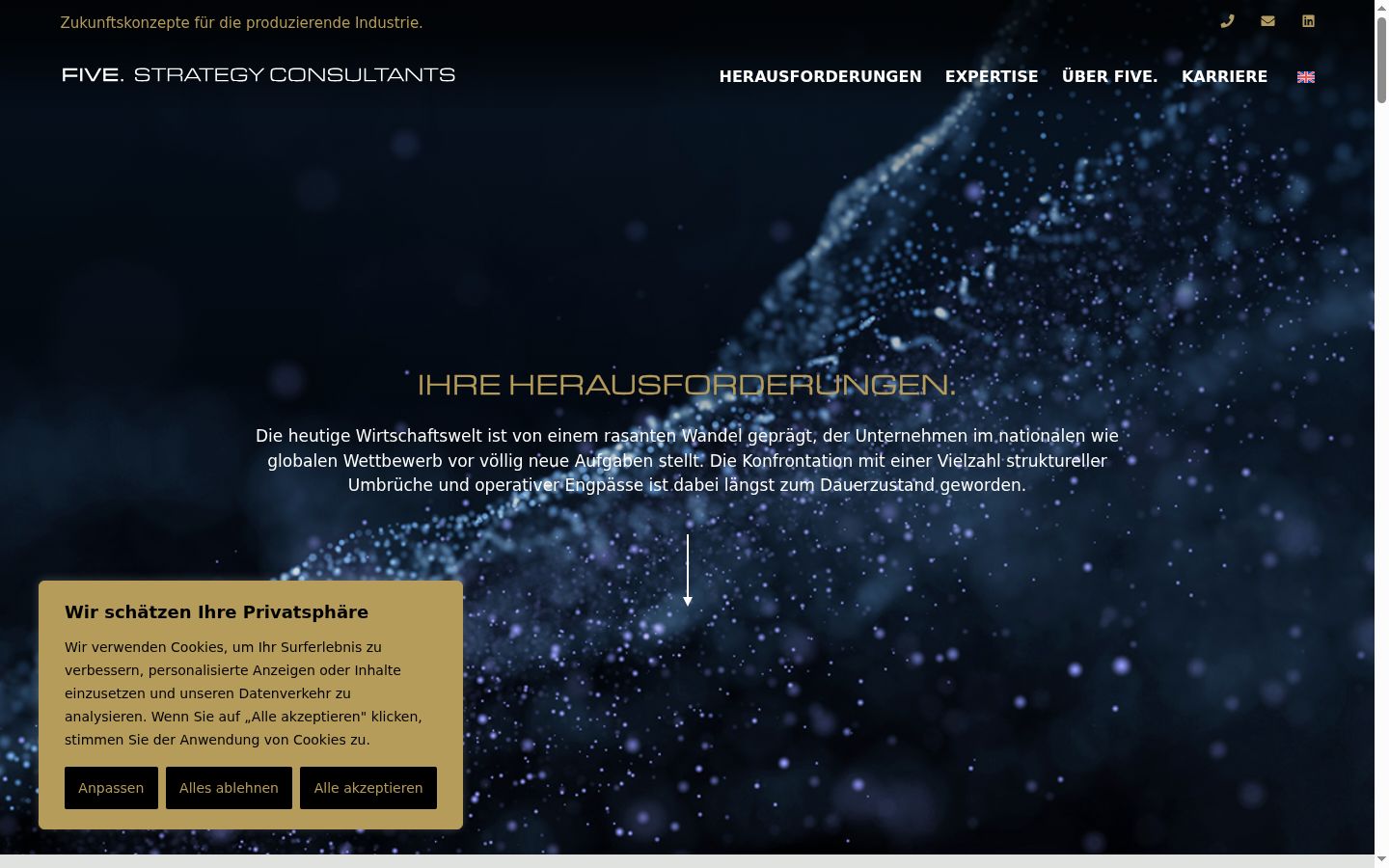 Screenshot del banner di consenso mostrato prima di qualsiasi interazione
