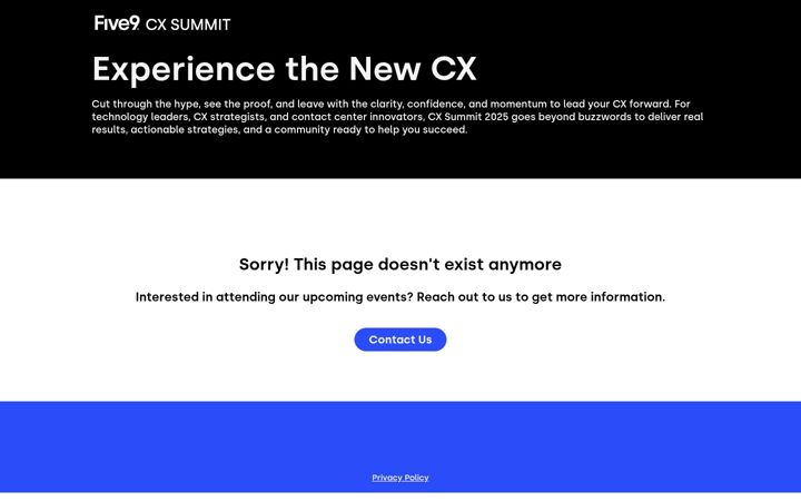 Screenshot of five9cxsummit.com