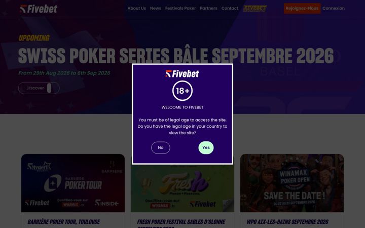 Screenshot of fivebetpoker.com