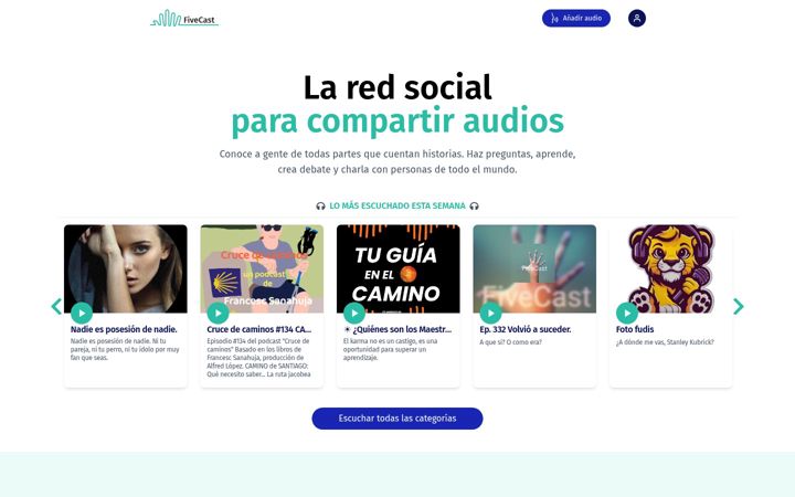 Screenshot stránky fivecast.es