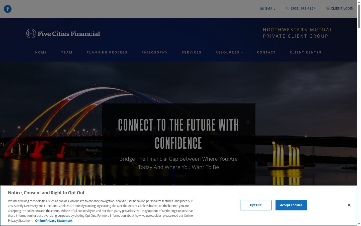 Screenshot of the consent banner shown before any interaction