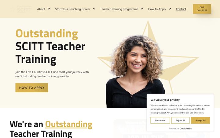 Captura de pantalla de fivecountiesteachertraining.co.uk