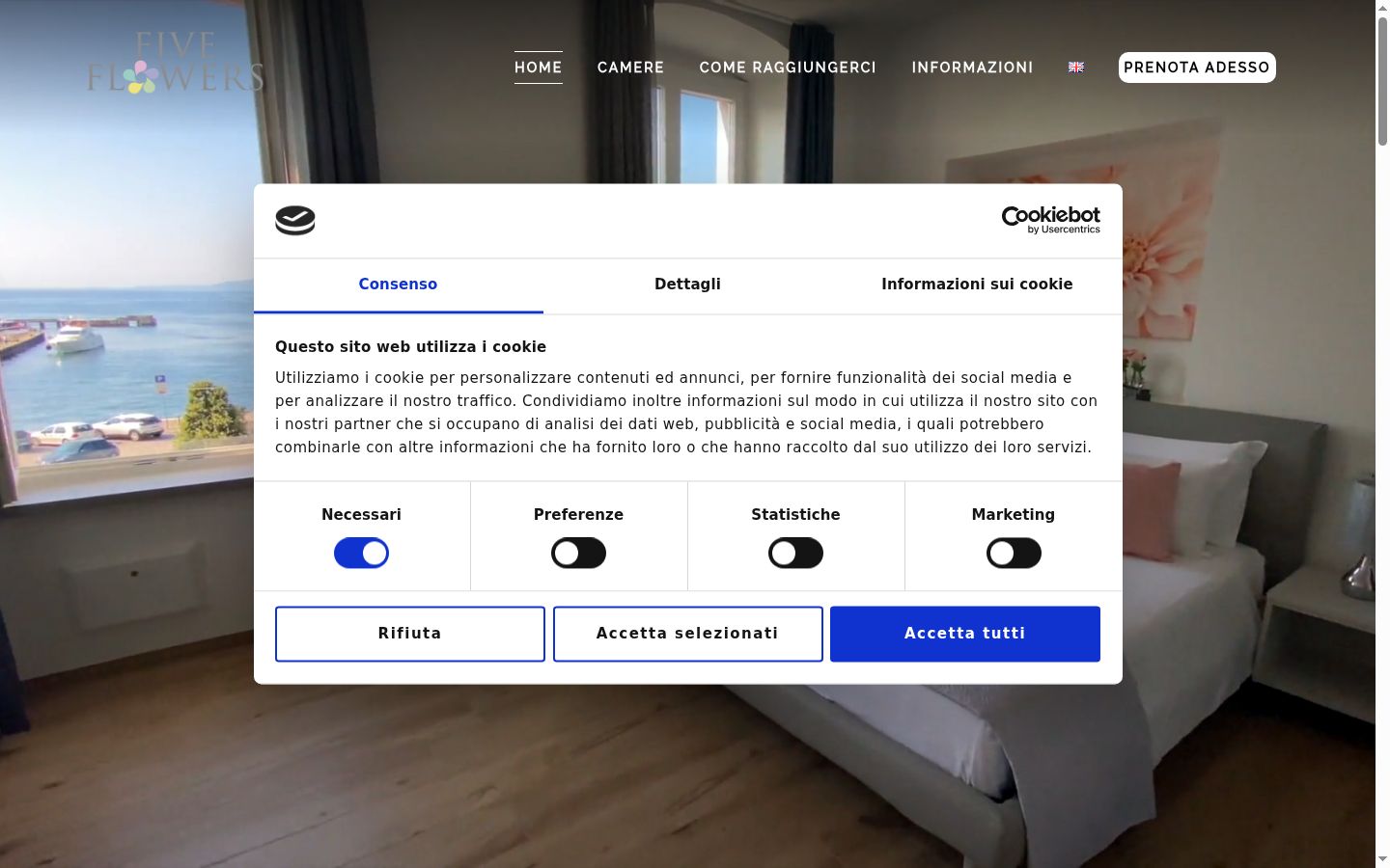 Ekrānuzņēmums ar piekrišanas baneri, kas tika rādīts pirms jebkādas mijiedarbības