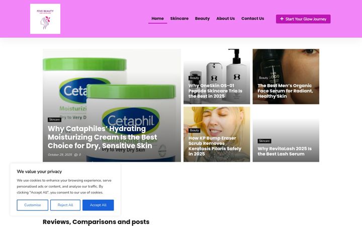 Screenshot of fiveglobalbeauty.com