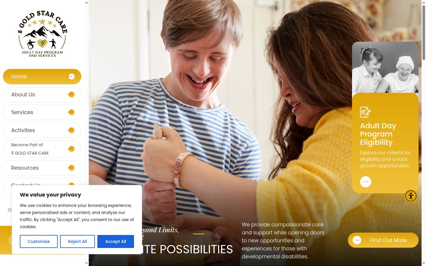 Screenshot of the consent banner shown before any interaction