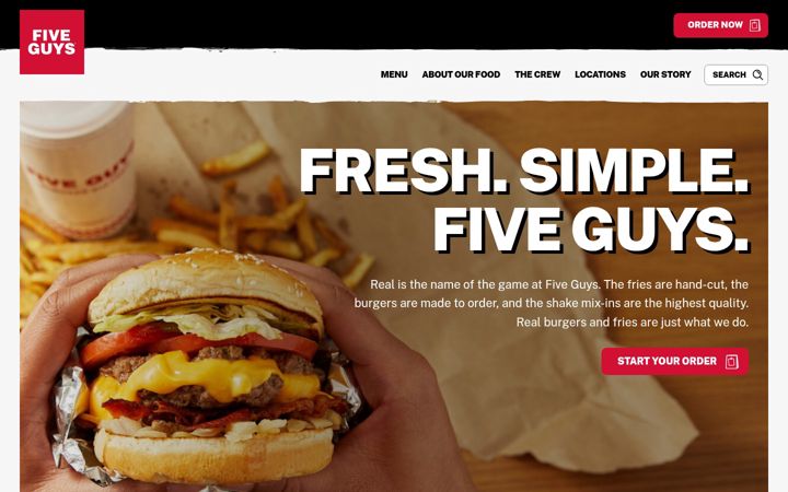 Screenshot of fiveguys.ie