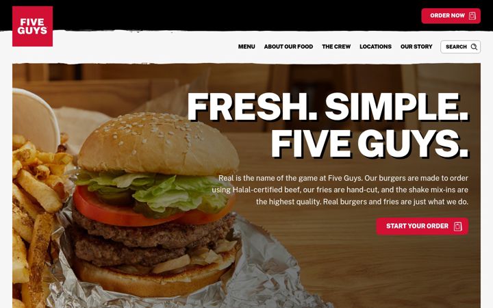 Screenshot of fiveguys.sa