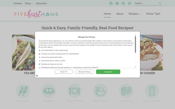 Screenshot of fivehearthome.com