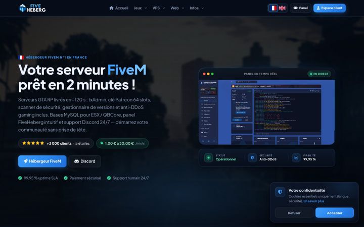 Screenshot of fiveheberg.com