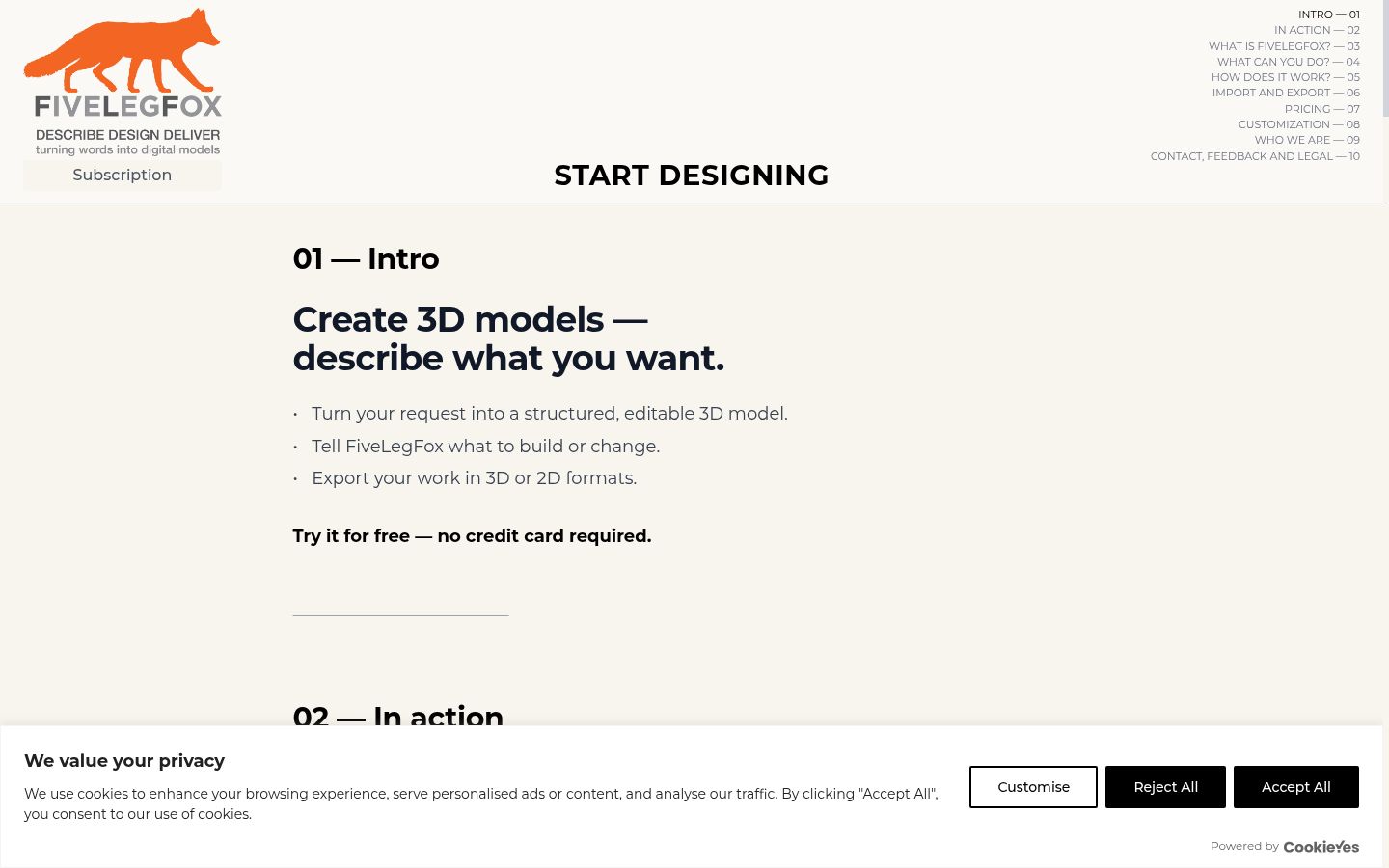 Screenshot of the consent banner shown before any interaction