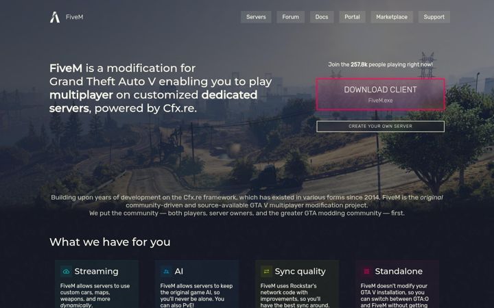Screenshot von fivem.net