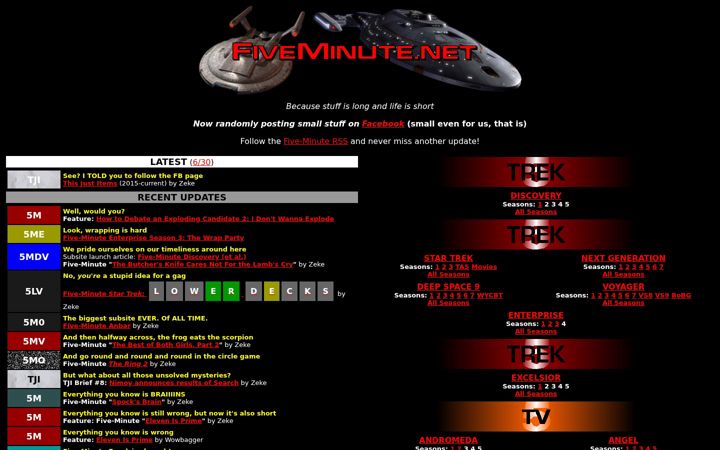 Screenshot of fiveminute.net