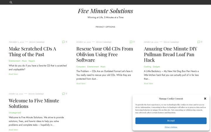 Screenshot of fiveminute.solutions