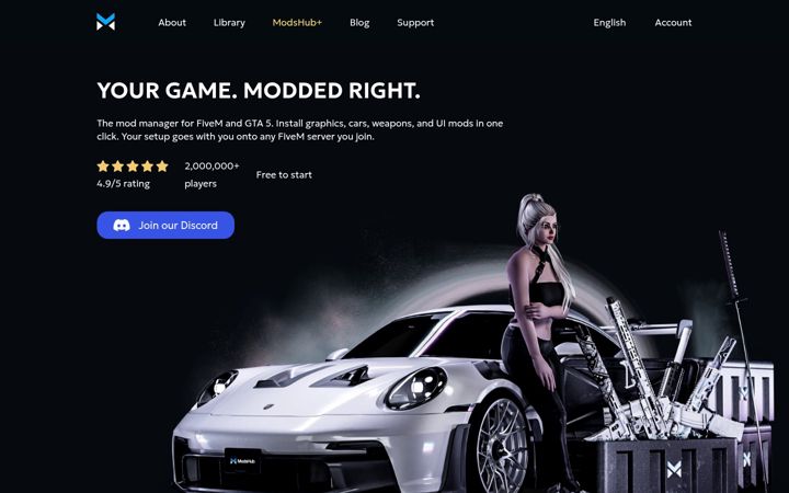 Kuvakaappaus sivustosta fivemods.io