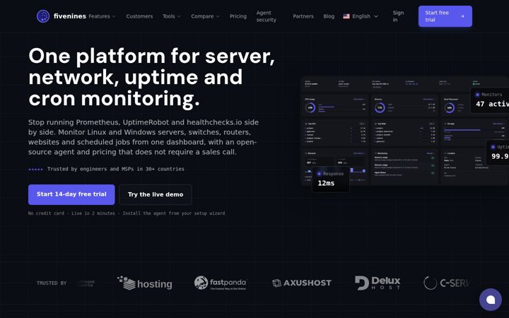 Screenshot of fivenines.io