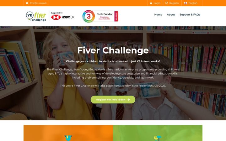 Screenshot του fiverchallenge.org.uk
