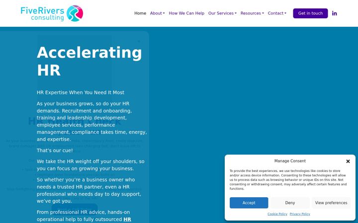 Screenshot of fiverivers-consulting.com