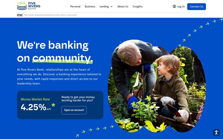 Screenshot of fiveriversbank.com