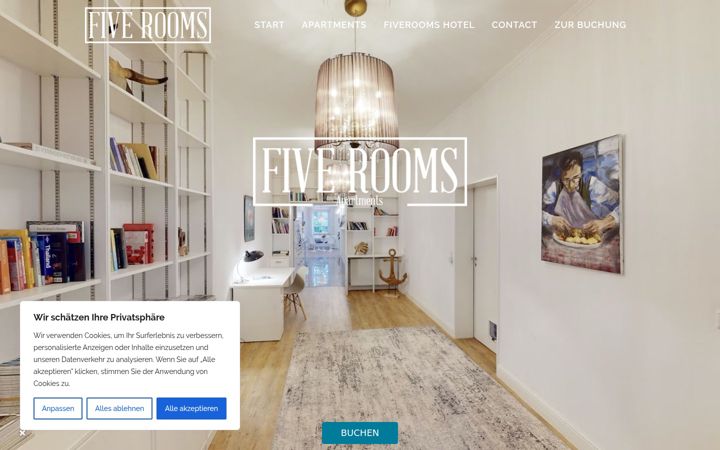 Zrzut ekranu fiverooms-apartments.de