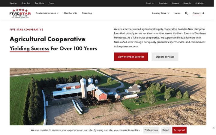 Screenshot of fivestarcoop.com