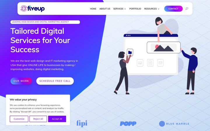 Screenshot of fiveuptech.com