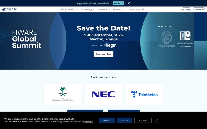 Screenshot of fiware.org