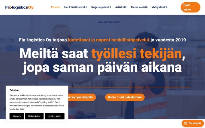 Zrzut ekranu fix-logistics.fi