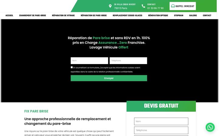 Screenshot of fix-pare-brise.fr