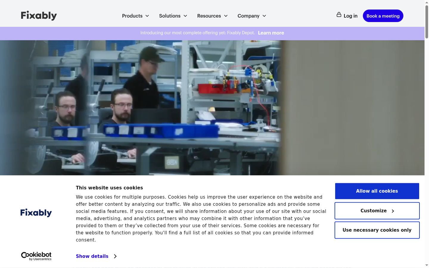 Screenshot of the consent banner shown before any interaction