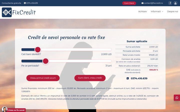 Screenshot of fixcredit.ro