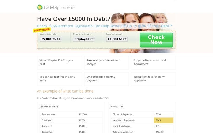 Screenshot of fixdebtproblems.co.uk