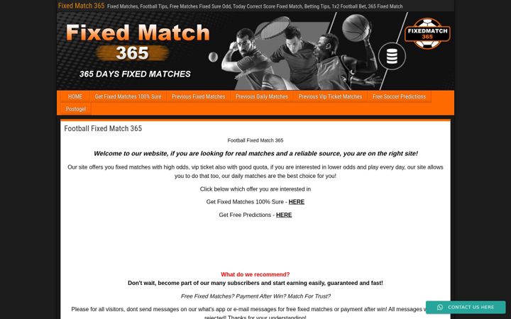 Screenshot of fixedmatch365.com