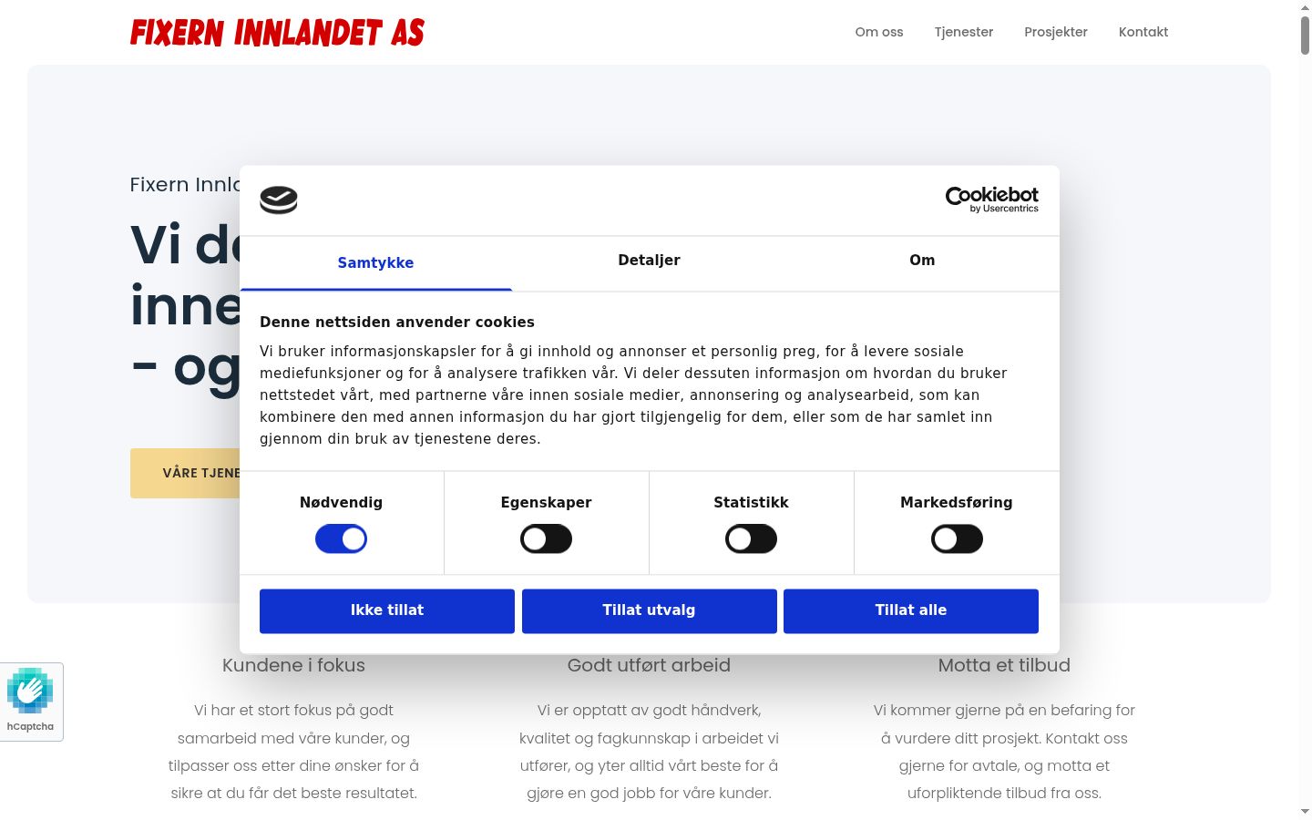 Screenshot of the consent banner shown before any interaction